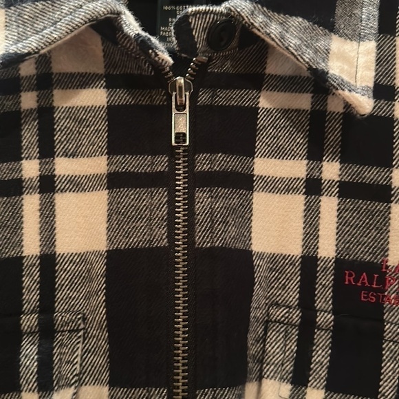 Lauren Ralph Lauren Plaid Flannel Zipper Shacket Petite Small - Picture 4 of 6